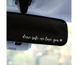 3pcs Drive Safe We Love You Mirror Sticker, Car Rearview Mirror Decal Safe Driving Stickers Funny Auto Vinyl Window Decals for Men Women (White)