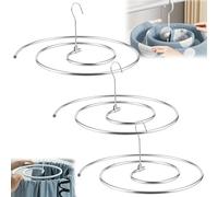 3Pcs Drying Rack Sheet Hanger, Stainless Steel S-piral Drying Mount Laundry for Bed Sheets and Blankets, Space Saving Metal Hangers for Bedspreads Mattresses Sofa Covers Capes Dormitory