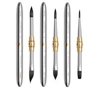 3pcs Dual-Tip Travel Watercolor Brushes with 6 Versatile Tip Styles, Premium Synthetic Squirrel Hair Travel Paint Brush Set for Plein Air Painting - Watercolor Acrylic Gouache Ink