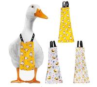 [3PCS] Duck Diapers for Pet Ducks, Chickens, and Geese - Adjustable Poultry Diaper Pants with Suspenders, Washable Leakproof Bird Clothes(X-Small)(Small)