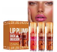 3PCS Duck Plumping Lip Gloss,Plump Lip Gloss,Plumping Lip Oil,Lip Plumping Lip Gloss,Long Lasting Lip Plumper,Non-Sticky Lip Plumper Gloss,Moisturizing Lip Plumping Gloss,Lip Gloss Sets for Women,B