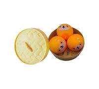 3Pcs Dumpling Squishies, Handmade Pressure Relief Balls, Dumpling Squishy Big Bun, Squeeze Dough Ball Stress Relief Fidget for Anxiety Relief Fidget (D)