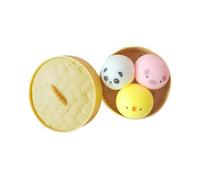 3Pcs Dumpling Squishies, Handmade Pressure Relief Balls, Dumpling Squishy Big Bun, Squeeze Dough Ball Stress Relief Fidget for Anxiety Relief Fidget (E)