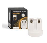 3Pcs E27 Ceramic Lamp Holder UK, Heat Resistant Porcelain E27 Bulb Socket, Edison Screw Ceiling Pendant Light Fitting, Fireproof Vintage DIY Replacement Lamp Base