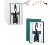 3PCS Eagle Beak Nail Clipper Set, Stainless Steel Sharp Slanted Curved Blade Ingrown Toenail Clippers with Nail File and Pick, Toe Nail Clippers for Thick Toe Seniors Men Women (Black+Green)