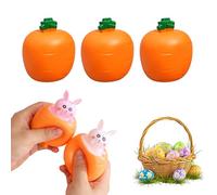 3Pcs Easter Basket Essentials, 2026 New Pop Up Carrot Bunny, Handmade Easter Rabbit, Squishes Carrot Rabbit Funny Novelty Toy, Pop Up Toy (Orange,12)