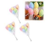 3Pcs Easter Egg Tree Branches,Flower Picks Flower Arrangement Ornament,Easter Colorful Egg Picks Artificial Floral Arrangement Eggs Twig Picks,Happy Easters Centerpiece Sticks,Egg Branch (D, 3PC)