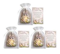 3PCS Easter Pocket Hug, Little Pocket Bunny Hug Gifts with Positive Cards,Pockets Gifts, Hugs Support Rabbit Stuff,Emotional