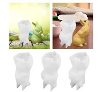 3PCS Easter Rabbit Candle Moulds,3D Bunnys Candle Mould for Candles Making Epoxys Resin Moulds Easter Silicone Mould Casting Mold for Making Candles, Soaps,DIY Craft Ornament