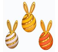 3PCS Easter Spiral Decompression Rabbit Egg, Easter Fidget Toys, Easter 3D Printing Mystery Bunny Egg Fidget Toy, 3D Printed Spiral Cone Bunny Fidget Toy, Cute Bunny Sensory Fidget Toys (3pcs-C)
