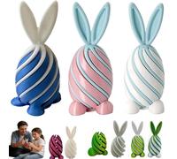3PCS Easter Spiral Decompression Rabbit Egg,Easter Fidget Toys,Easter 3D Printing Mystery Bunny Egg Fidget Toy,3D Printed Spiral Cone Bunny Fidget Toy,Cute Bunny Sensory Fidget Toys (Set C)