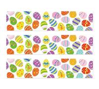 3pcs Easter Theme Edible Cake Border, 28x6.2cm/11x2.44in Rice Paper Pre-Cut Cake Strips Easter Egg Print Decorations for Birthday Party