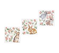 3pcs Easter Watercolour Bunny Flower Wall Sticker PVC for Windows | Repositionable Layout, Dirt-resistant Finish, Shop Showcases, Painted Walls, Retail Displays, Living Room