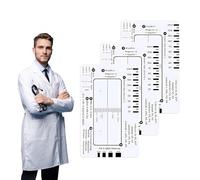 3PCS ECG 7 Step Ruler, Transparent ECG Card Pocketcard ECG Ruler, Portable Assessment Tool Clear ECG/EKG Reading Ruler Set for Students, Paramedics, EMT's, Nurses and Doctors