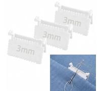 3pcs Edge Stitch Lock and Sewing Gauge Set, 2/3/4mm Clip-On Sewing Ruler, Even Straight Stitching Template for Hand Sewing, Quilting, Blanket Seams, Embroidery (3mm)