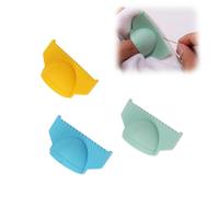 3pcs Edge Stitch Sewing Lock Gauges, 3 Colors Silicone 3/4mm Sewing Finger Thumb Quilting Rulers Practical Stitch Gauge Measuring Seam Guide Tool Suitable for Beginners