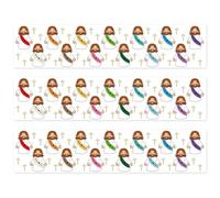 3pcs Edible Jesus Cake Border Wrap, 28x6.2cm/11x2.44in Wafer Paper Cake Strips Christian Jesus Love Image Pictures You Cross Decorations for Baptism First Communion Easter Religious Party Cakes