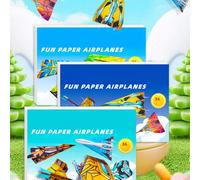 3PCS Educational Origami Toys for Children, 3D Handmade Origami Toy,Airplane Origami Paper Set,Square Craft Patterned Papers, Origami-Papers Book kit for Kids,Folding Paper DIY Art Crafts Kits