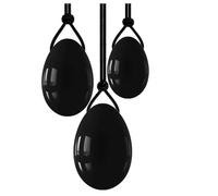 3pcs Egg Set Natural Nephrite Jade Massager for Women Muscle Tightening Drilled Massage Stone Exercise Tools Natural Stone