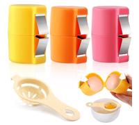 3pcs Egg Shell Opener,Handheld Egg Cracker Tool Hard Boiled Eggs Peeler,No Mess Easy EggOpener,Yolk White Separator,Portable Eggshell Opener Remover for Home Dorm Kitchen Baking