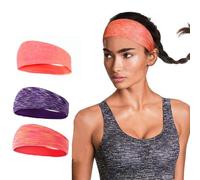 3pcs Elastic Sweatband Headbands for Yoga and Fitness Black