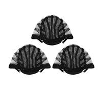 3PCS Elastic Wig Mesh Cap Black Nylon Breathable Stretchable Fake Hair Cover for Cosplay Makeup Wig Caps for Costumes Party Halloween