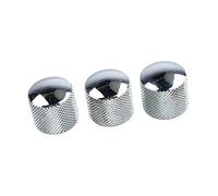 3Pcs Electric Bass Volume Knob, Simple Installation Metal Control Knob with Enhanced Grip Comfort, Compatible with Most Bass Guitar Potentiometers, Silver Finish for a Stylish Look