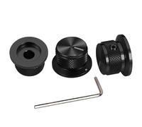 3PCS Electric Guitar Bass Metal Knobs Flat-top Hat-Shaped Precision Volume Tone Control Finish Potentiometer Knob Compatible For Fender Strat Telecaster Les Paul Electric Guitars or Basses (Black)