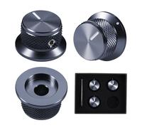 3pcs Electric Guitar Knobs Navy Green Aluminum Top Hat Volume Tone Control Knobs with Fastening Screw Compatible for Fender Strat Telecaster Les Paul Electric Guitar or Bass Parts(Navy Green）