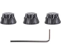 3Pcs Electric Guitar Metal Dome Knobs, Volume Tone Control Potentiometer Knobs with Wrench, Universal Fit for Most Electric Guitars, Full Metal Top Hat Bell Design (Black) Nice processing
