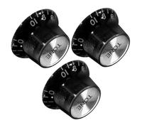 3pcs Electric Guitar Volume Knobs Replacement Control Caps Black | ABS Build, Strong Stability and Durability, Letters and Numbers for Easy Reading