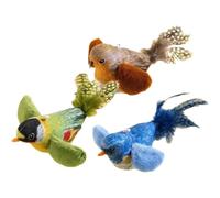 3Pcs Electronic Interactive Flying Bird Cat Toy Flapping Wings,Sparrow Flapping Toy