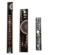 3PCS Electronic PCB Ruler Set with Angle Measurement, IC Package Table and Trace Width Chart for SMD Diode and Transistor 15/20/25cm