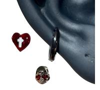 3pcs Elegant Heart Crosses Ear Cuffs for Trendy Women Fashion Jewelry with Skull Designs Portable and Comfortable