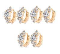 3pcs Elegant Hoop Earrings for Women Pair of 18k Plated Square Earring Pendants
