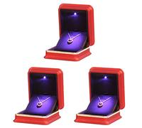 3pcs Elegant Led Jewelry Box Storage for Earrings Necklaces Jewel Organizer Display Case