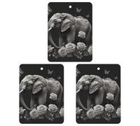 3PCS Elephant And Butterfly Car Air Freshener Hanging Scented Cards Cute Black Car Fresheners Long Lasting New Cars Scents for Women Men Natural Air Freshener with Lanyard Automotive Fres