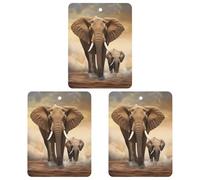3PCS Elephant Car Air Freshener Hanging Scented Cards Cute White Car Fresheners Long Lasting New Cars Scents for Women Men Natural Air Freshener with Lanyard Automotive Freshies