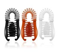 3Pcs Elongated Interlocking Banana Clip Hair Combs Colorful Plastic Banana Clip Two Sides Ponytail Hair Clincher for Ponytail Holder, Hairs Clips, Clips And Barrettes