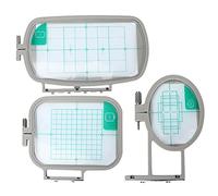 3pcs Embroidery Frame Hoop Sets, Multifunctional Sewing Machine Accessories for Home Use - Durable ABS Plastic, Adjustable Screws, Compatible with Most Household Machines