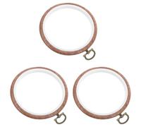 3pcs Embroidery Hoop 4 Inch Faux Wood Grain Plastic Frame