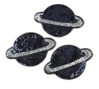 3pcs Embroidery Planet Patch Cosmic Planet Cloth Stickers Iron on Sequined Patches Diy Glitter Fabric Appliques Space Explorers Patch