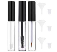 3pcs Empty Mascara Tube And Wand 10ml Black Empty Lip Gloss Tubes,Mascara Tubes Empty, Transparent Mascara Tube And Wand, Empty Eyeliner Tube With Rubber Inserts And Funnels