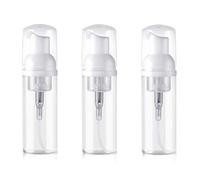 3PCS Empty Refillable Clear Plastic Foamer Bottle Pump Travel Size Foaming Soap Dispenser Cosmetic Makeup Packaging Bottles Container for Liquid Soap on Kitchen and Bathroom Countertops size 60ml/2oz