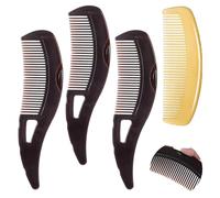 3Pcs Energy Massage Comb,1 Pcs Thickened Crescent Combs, Revolutionary Design of Dandruff Comb, Pressable Scalp Sweep Detoxing Beauty Combs for Removes Scalp Buildup (Brown)
