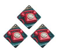 3PCS England UK Retro London Telephone Car Air Freshener Hanging Scented Cards Cute Black Car Fresheners Long Lasting New Cars Scents for Women Men Natural Air Freshener with Lanyard Auto