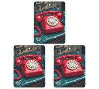 3PCS England UK Retro London Telephone Car Air Freshener Hanging Scented Cards Cute Gray Car Fresheners Long Lasting New Cars Scents for Women Men Natural Air Freshener with Lanyard Autom