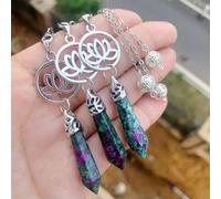 3pcs Epidote Stone Pendulum Pendant Power