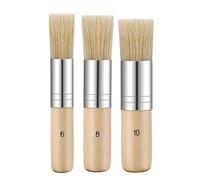 3Pcs Ergonomic Handle Wooden Stencil Brushes Intricate Art Painting Bristle Brushes Watercolor Card Making Project for Drawing DIY Painting