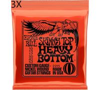 3Pcs Ernie Ball Skinny Top Heavy Bottom Guitar Strings 10-52 + 6 Guitar Picks UK